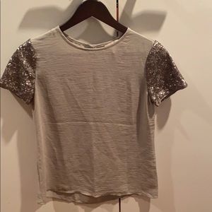 Banana Republic Heritage Sequin Sleeve Top